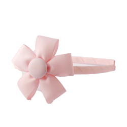 Diadema fina con flor rosa