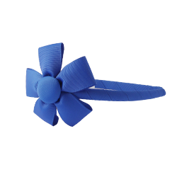 Diadema fina con flor azulón