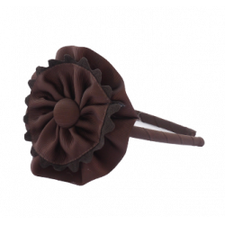 Diadema fina rosetón chocolate